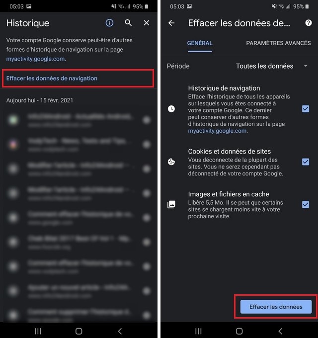 Google Chrome sur Galaxy S20