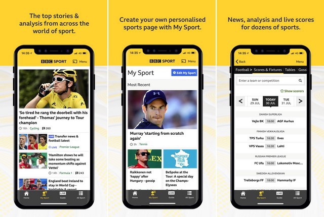 BBC Sport - applications actualité sportive