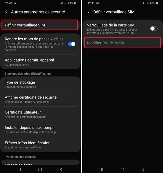 Comment changer le code PIN d'une carte SIM