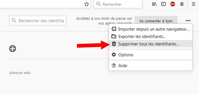 Comment supprimer les mots de passe enregistrés
