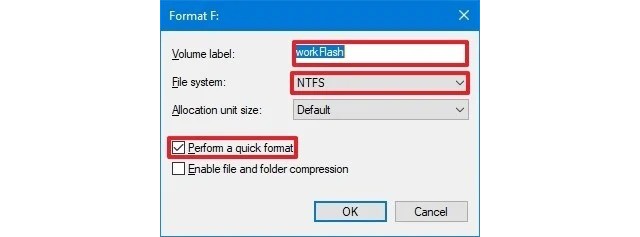 Effectuer un formatage rapide