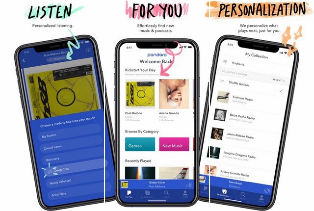 Pandora - meilleure application pour écouter la radio