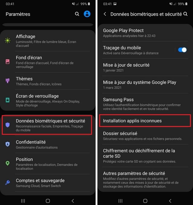 Section Données biométriques et sécurité