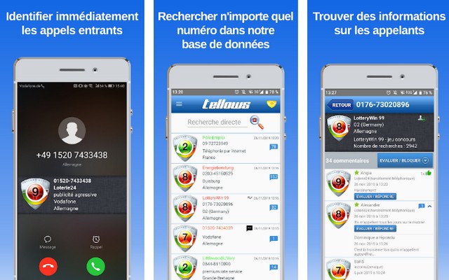 Tellows - meilleure alternative à Truecaller