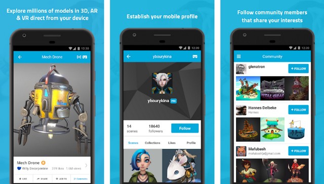 Sketchfab - best augmented reality app