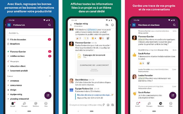 Slack - applications de planification d'événements