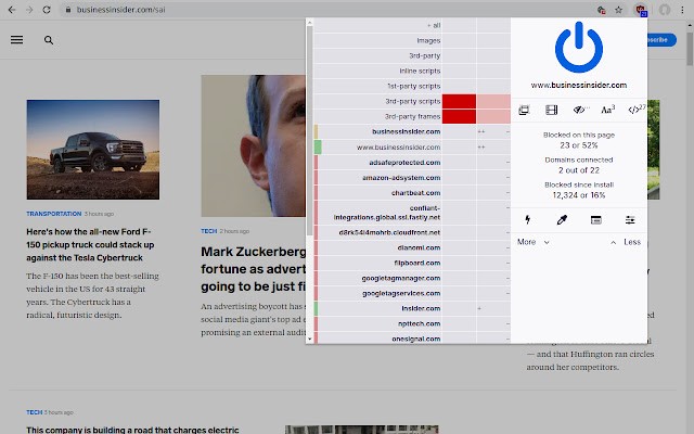 Utilisation du bloqueur de scripts