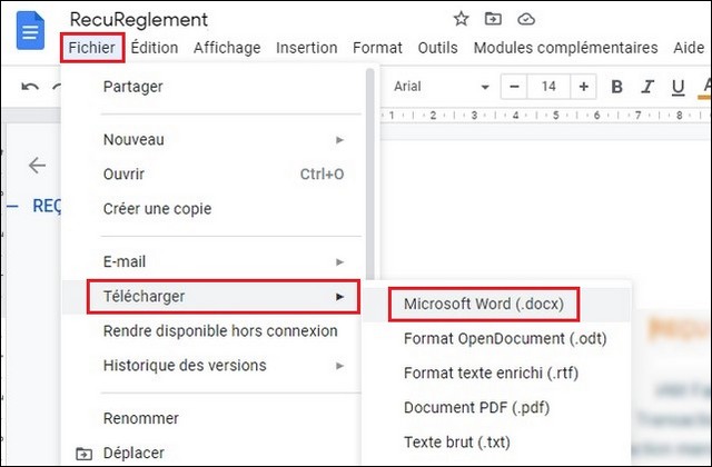 Convertir un PDF au format Word à l'aide de Google Docs