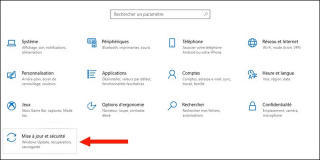 Mise à jour et sécurité Windows