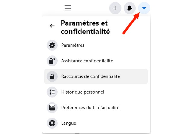 Raccourcis de confidentialité Facebook