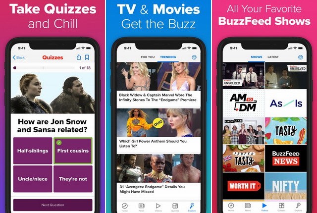 BuzzFeed - meilleures applications amusantes