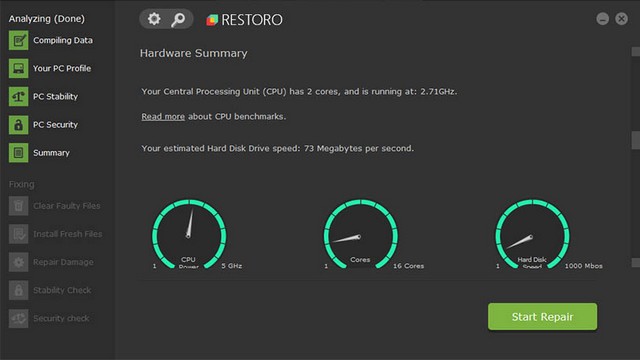 Restoro - meilleur nettoyeur de registre