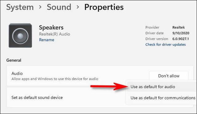 Choisir les haut-parleurs par défaut sur Windows 11