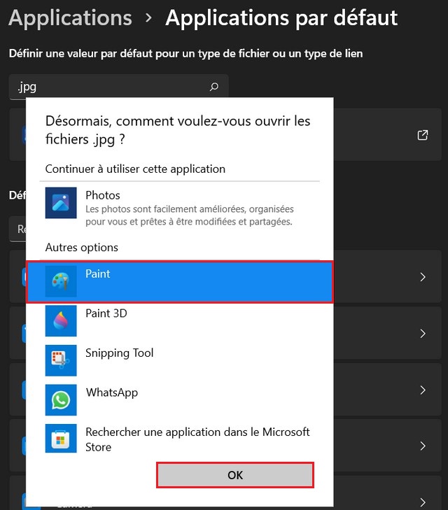 Comment choisir les applications par défaut