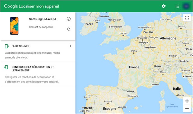 Google Localiser mon appareil