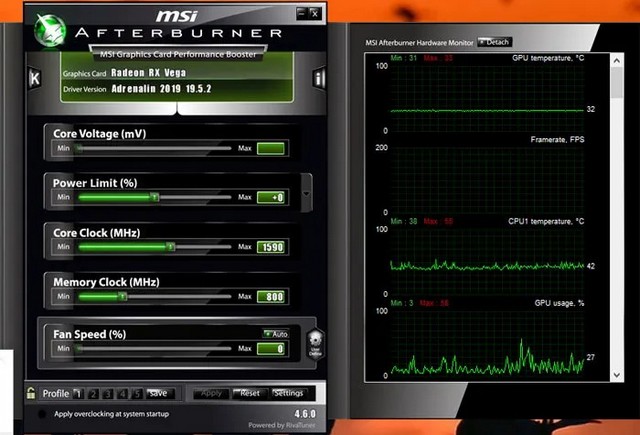 MSI Afterburner - vérifier la température du processeur