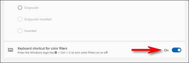 Raccourci clavier pour les filtres de couleur