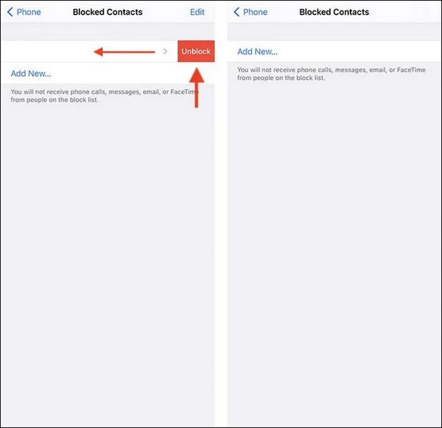 les contacts bloqués