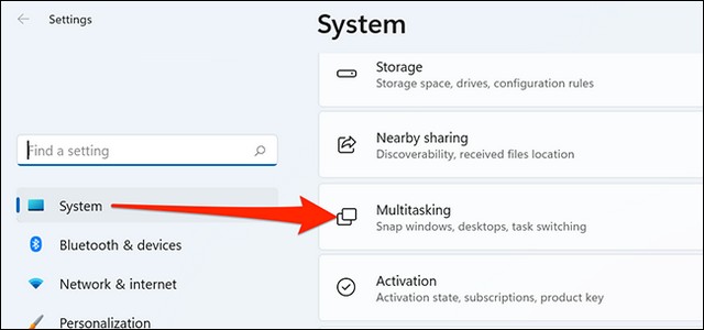 Cliquez sur Multitâche