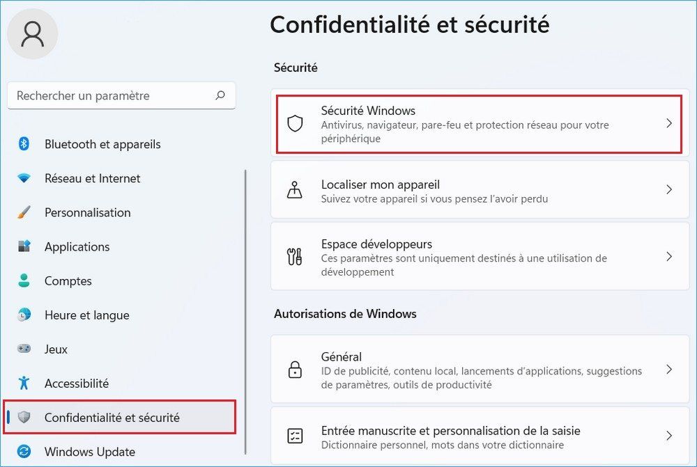 Confidentialité et sécurité