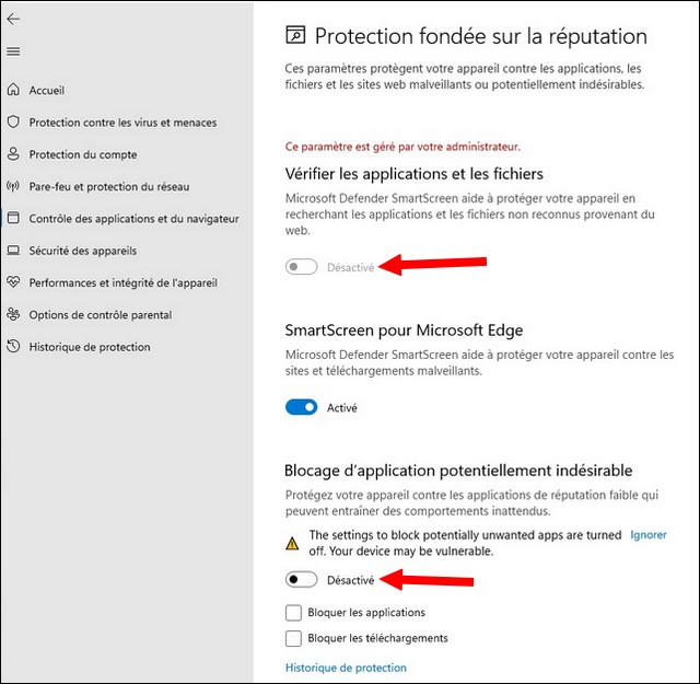 Désactiver Microsoft Defender sur Windows 11