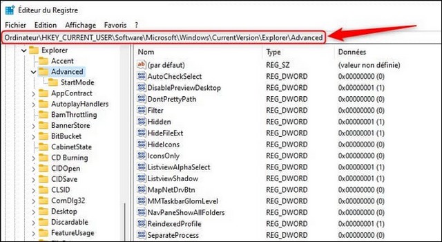 Éditeur du Registre Windows 11