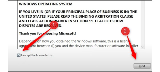 J'accepte les termes de la licence
