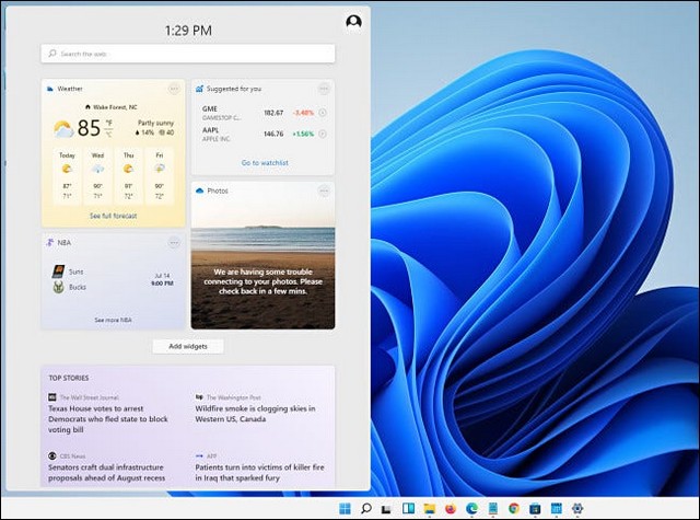 Le menu des widgets - fonctionnalités intéressantes sur Windows 11