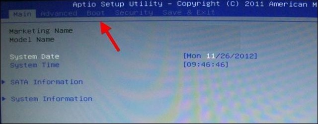 Menu du micrologiciel BIOS ou UEFI