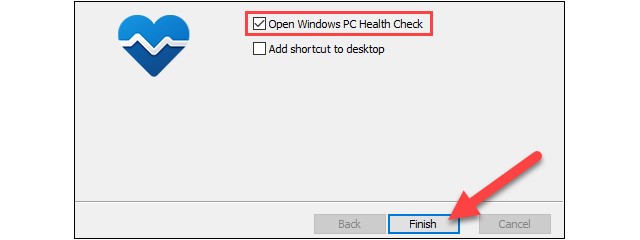 Ouvrir Windows PC Health Check