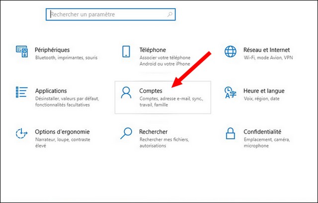 Paramètres Windows 10