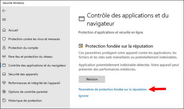 Paramètres de protection fondée sur la réputation
