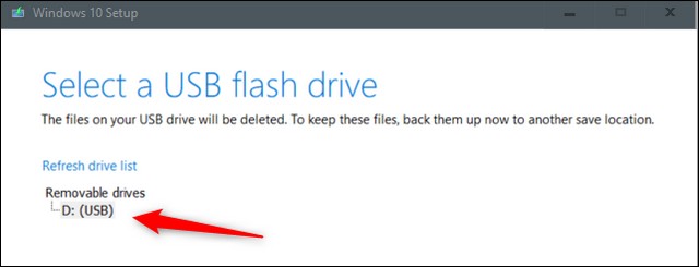Sélectionner le lecteur USB à utiliser