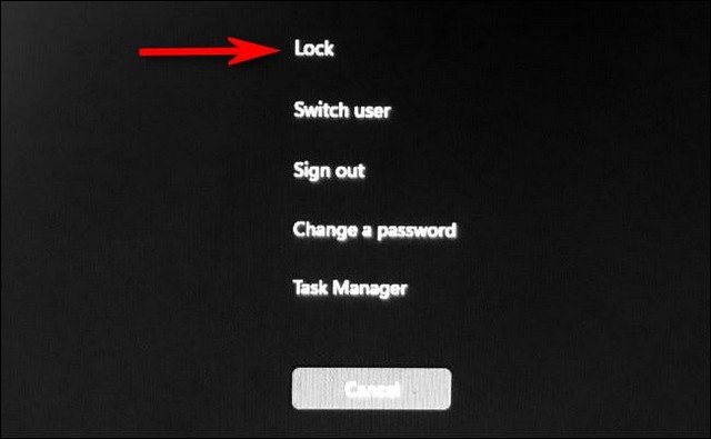 Verrouiller à l'aide de l'écran Ctrl-Alt-Suppr