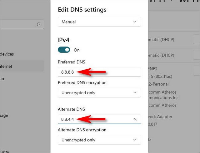 Activer DNS over HTTPS