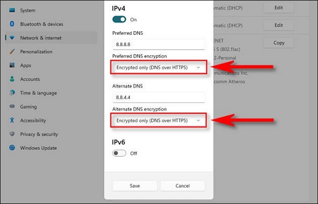 Changer de serveur DNS