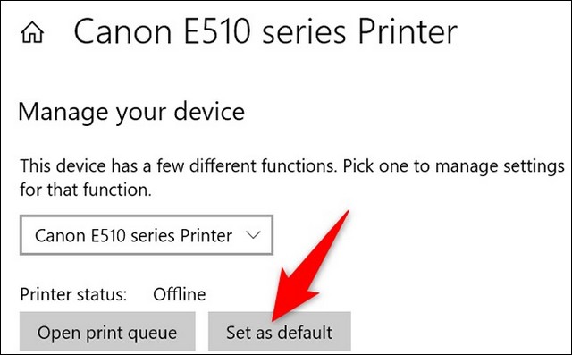 Cliquez sur Définir par défaut