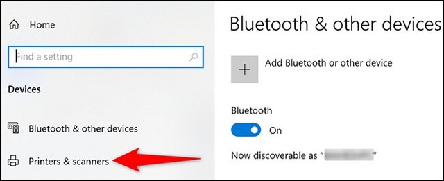 Cliquez sur Imprimantes et scanners