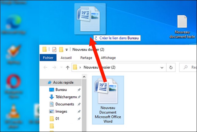 Comment créer un raccourci vers un fichier ou un dossier