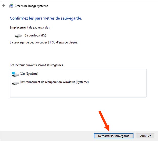 Comment créer une sauvegarde complète du système