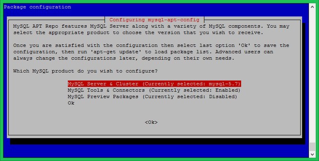 Installation du package de configuration MySQL