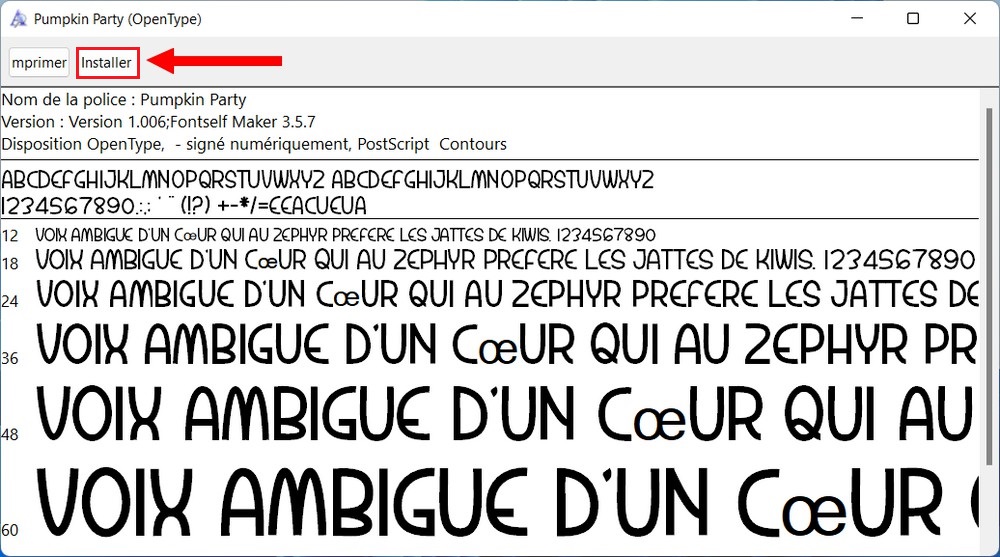 Installer une police dans Windows 11