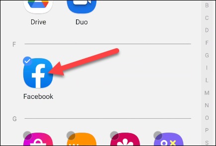 La liste des applications