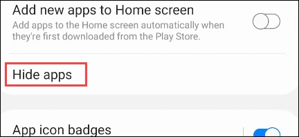 Masquer les applications