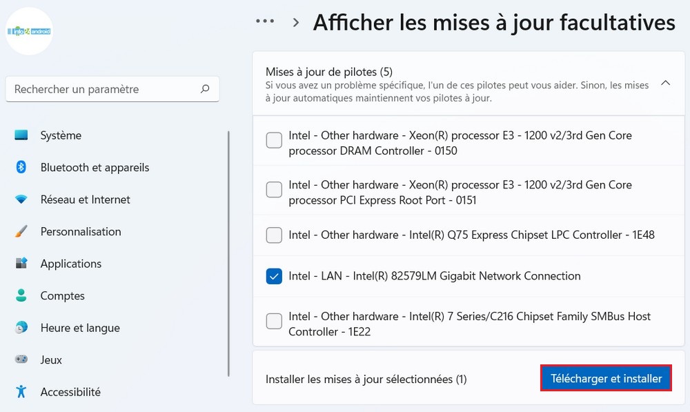 Mettre à jour les pilotes sur Windows 11