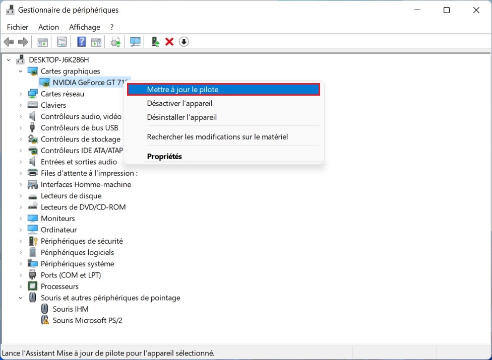 Mettre à jour les pilotes sur Windows 11