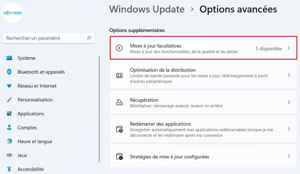 Mises à jour facultatives