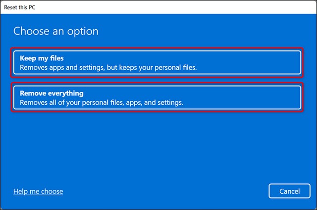 Réinitialiser votre PC sous Windows 11