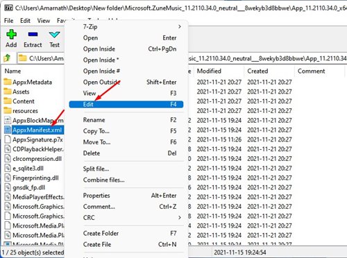 Sélectionnez Modifier