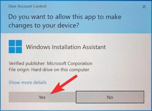 Téléchargez l'assistant d'installation de Windows